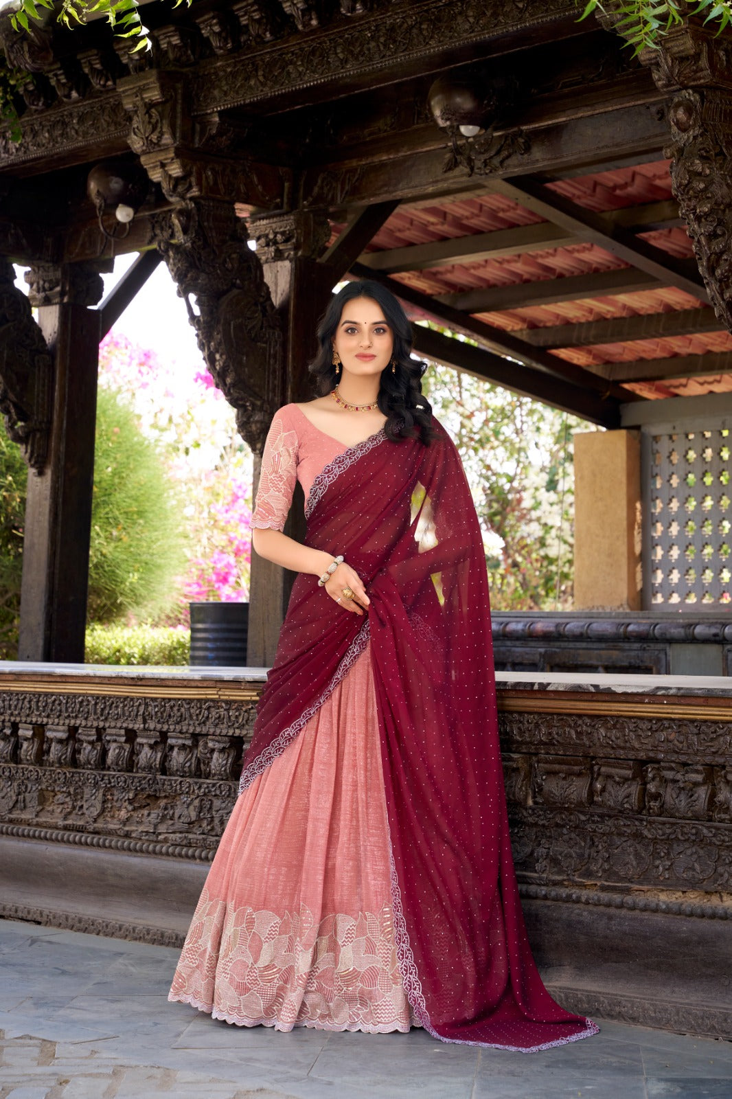 Attractive Silver Glosy Thread Sequins Worked Lehenga Choli