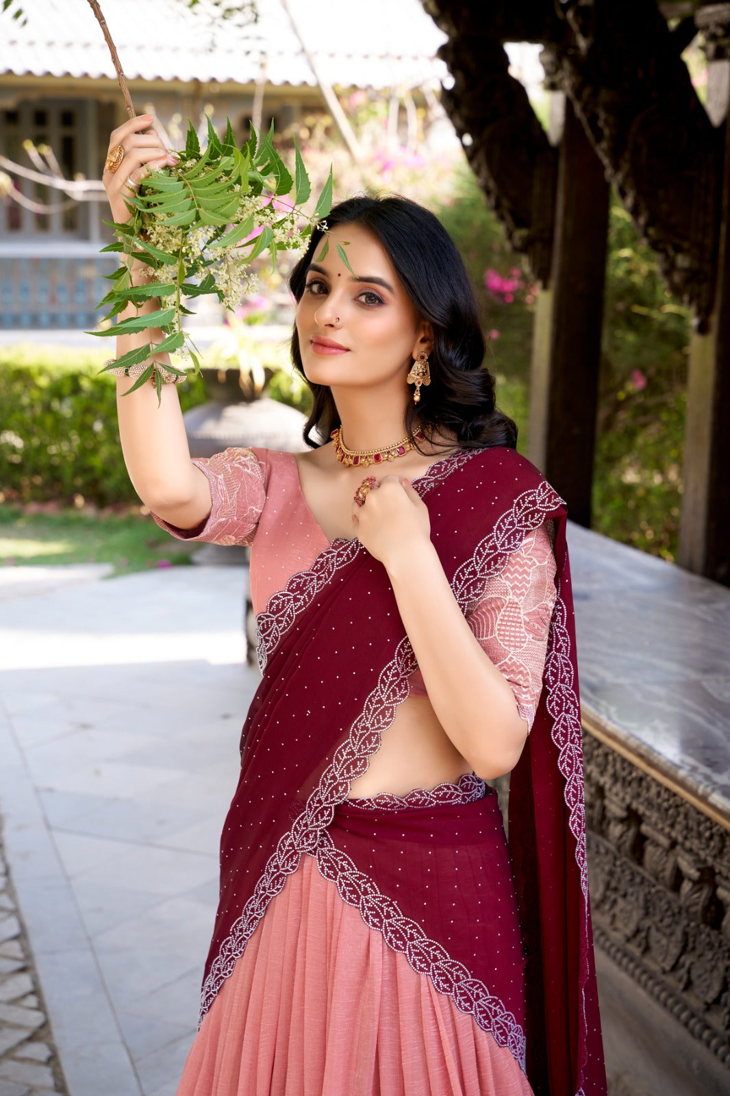 Attractive Silver Glosy Thread Sequins Worked Lehenga Choli