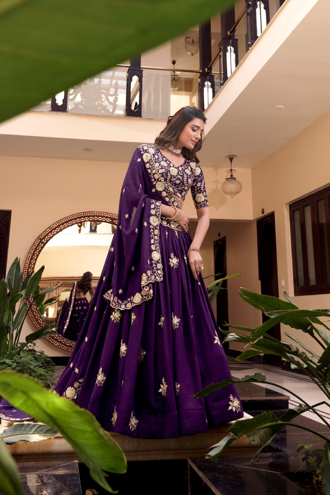 Magnificent Pearl Cording Sequins Worked Designer Lehenga Choli