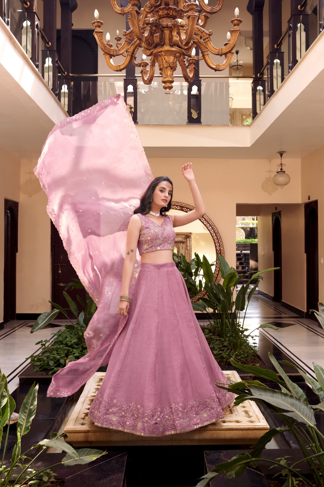 Magnificent Pearl Cording Sequins Worked Designer Lehenga Choli