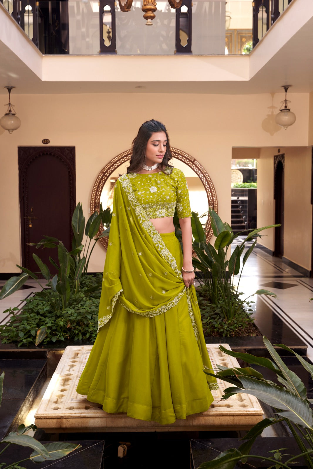 Magnificent Pearl Cording Sequins Worked Designer Lehenga Choli