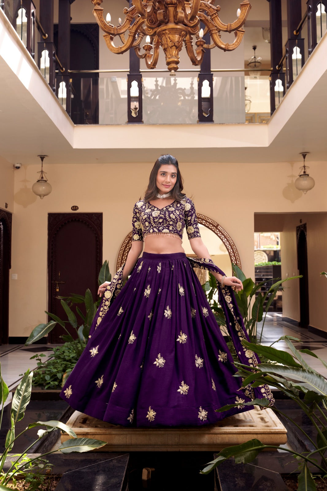 Magnificent Pearl Cording Sequins Worked Designer Lehenga Choli
