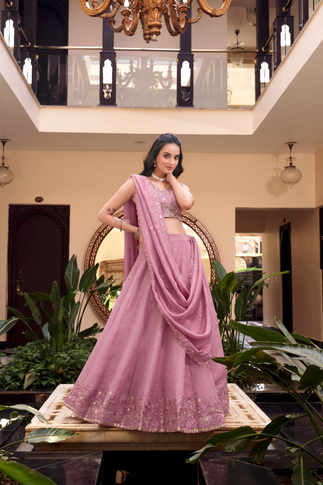 Magnificent Pearl Cording Sequins Worked Designer Lehenga Choli