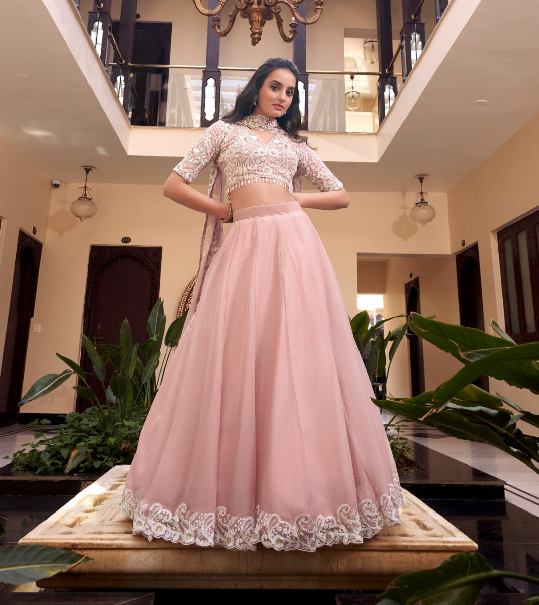 Magnificent Pearl Cording Sequins Worked Designer Lehenga Choli