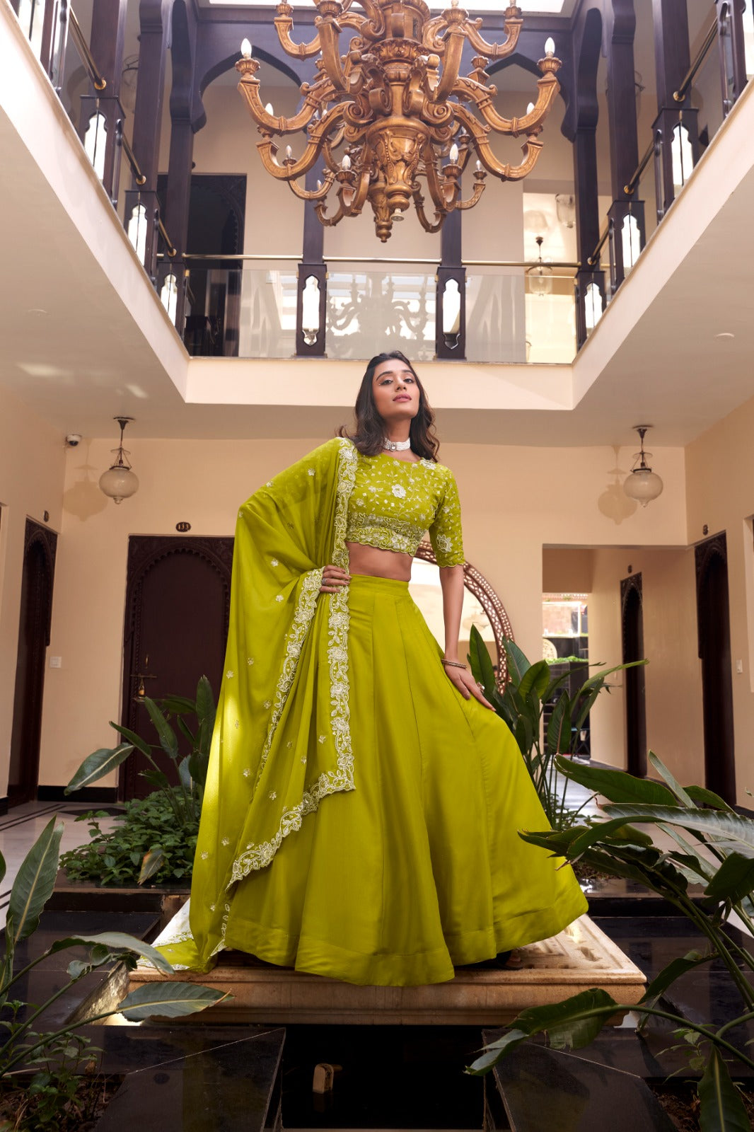 Magnificent Pearl Cording Sequins Worked Designer Lehenga Choli