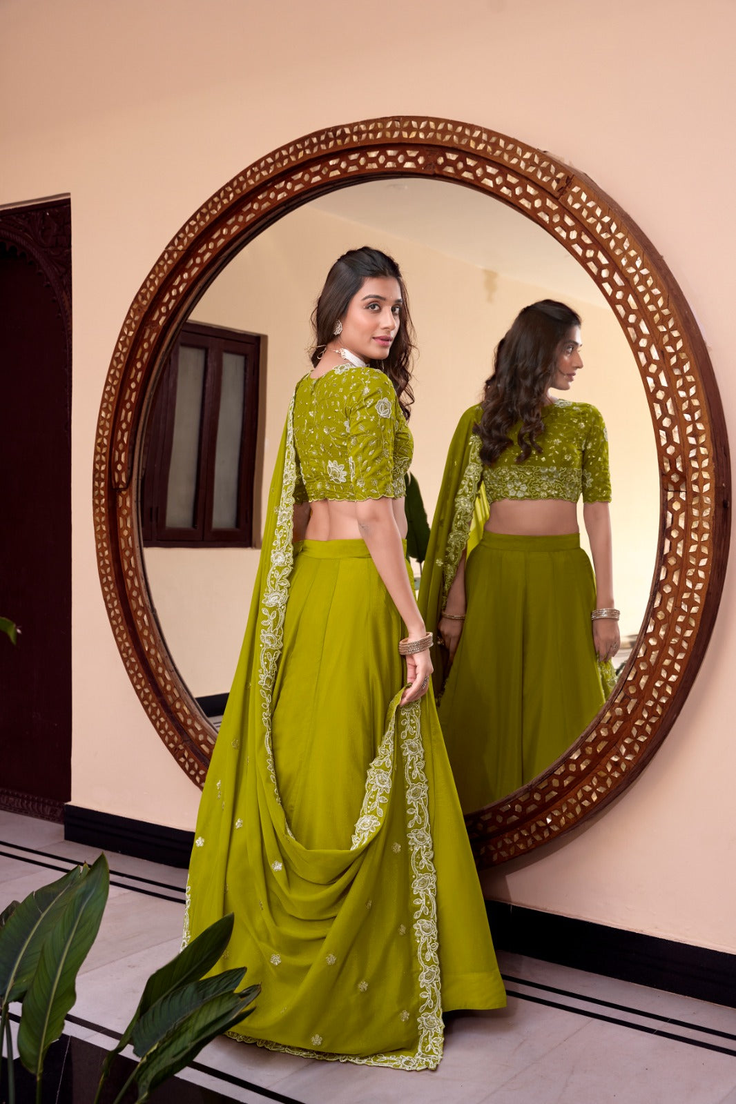 Magnificent Pearl Cording Sequins Worked Designer Lehenga Choli