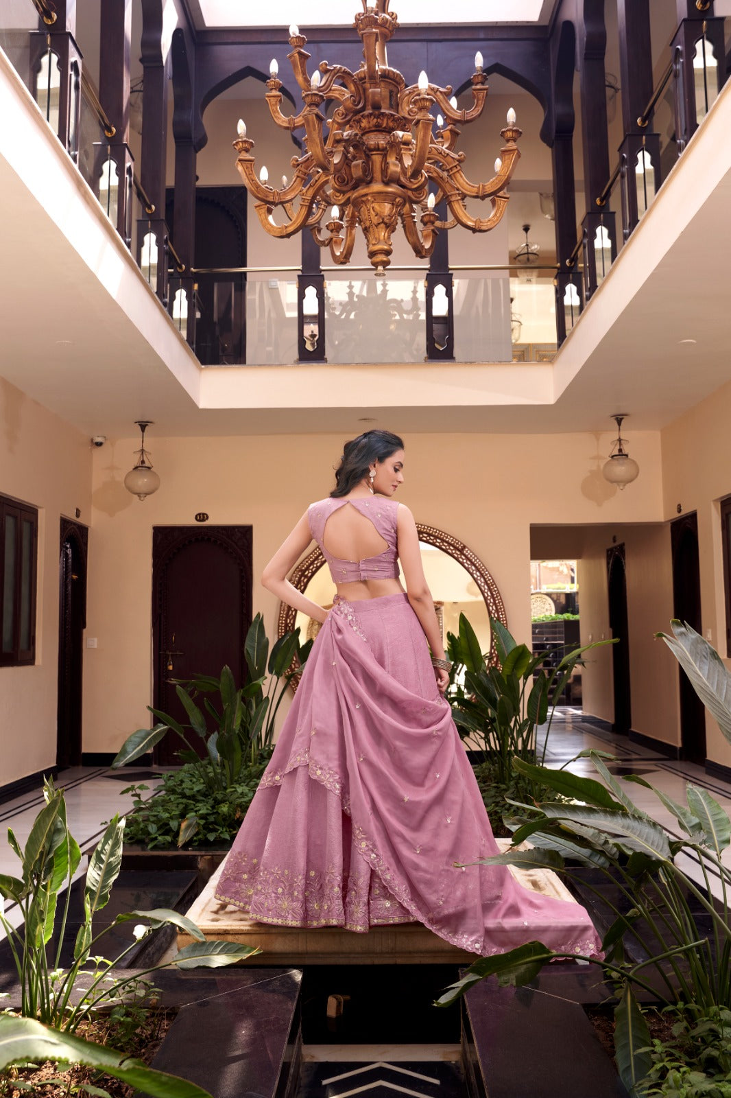 Magnificent Pearl Cording Sequins Worked Designer Lehenga Choli