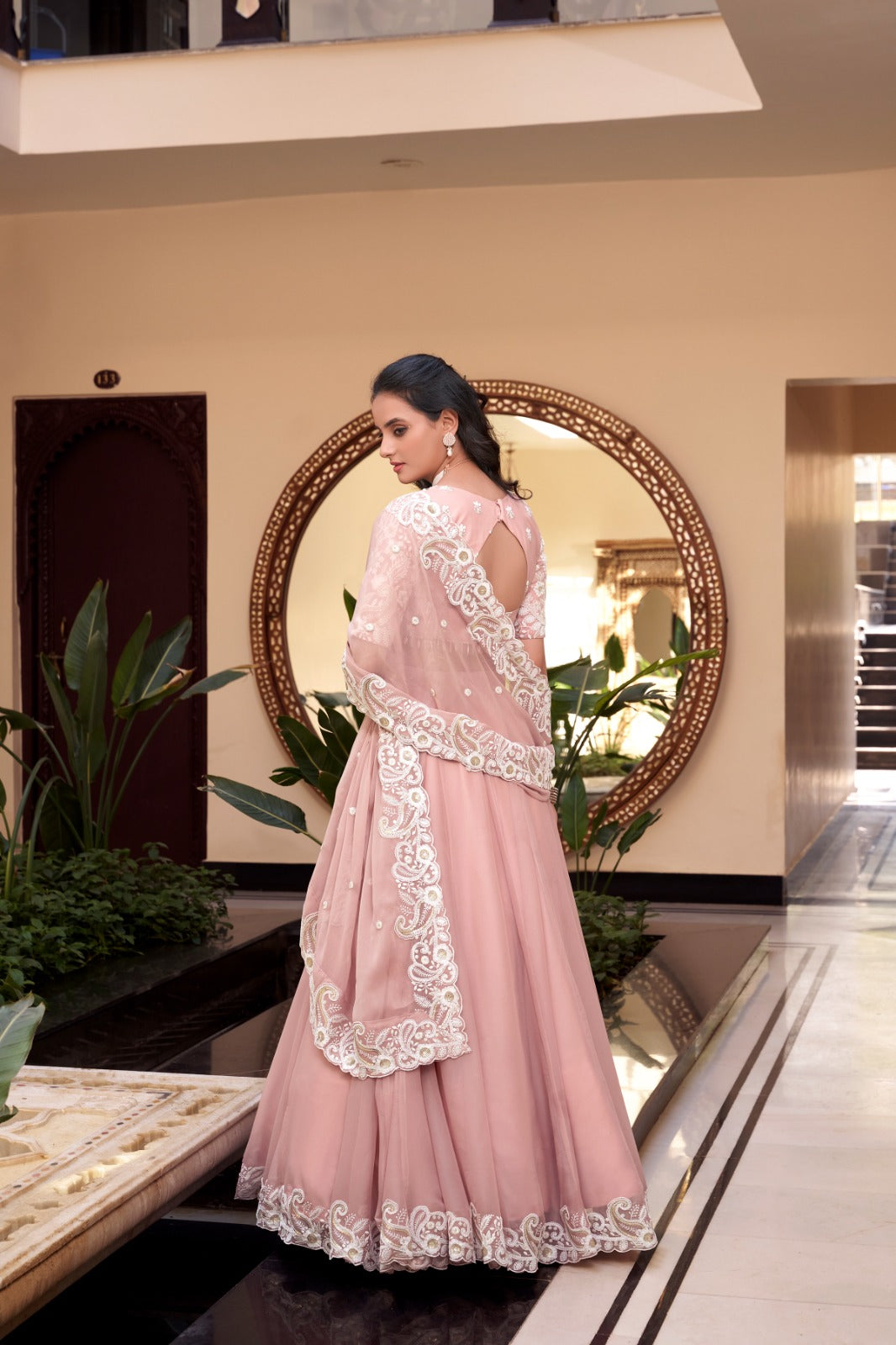 Magnificent Pearl Cording Sequins Worked Designer Lehenga Choli