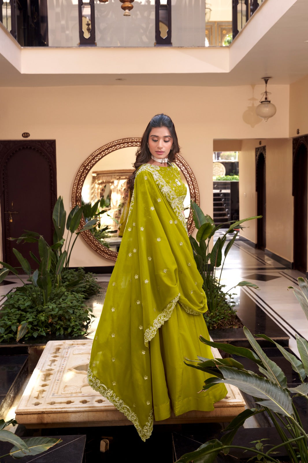 Magnificent Pearl Cording Sequins Worked Designer Lehenga Choli