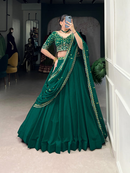 Spellbinding Georgette Thread Sequins Embroidered Lehenga Choli