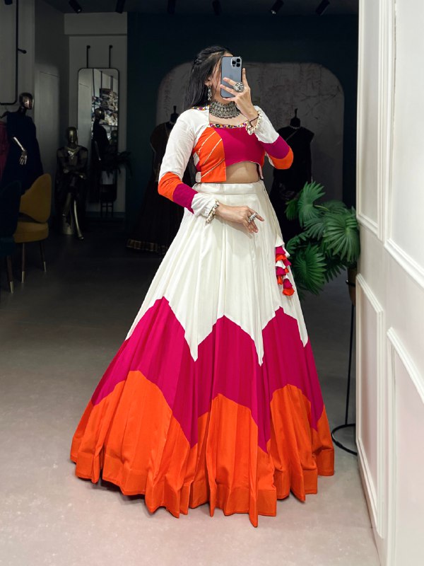 Navratri Wear Pure Rayon Fully Flared Lehenga Choli