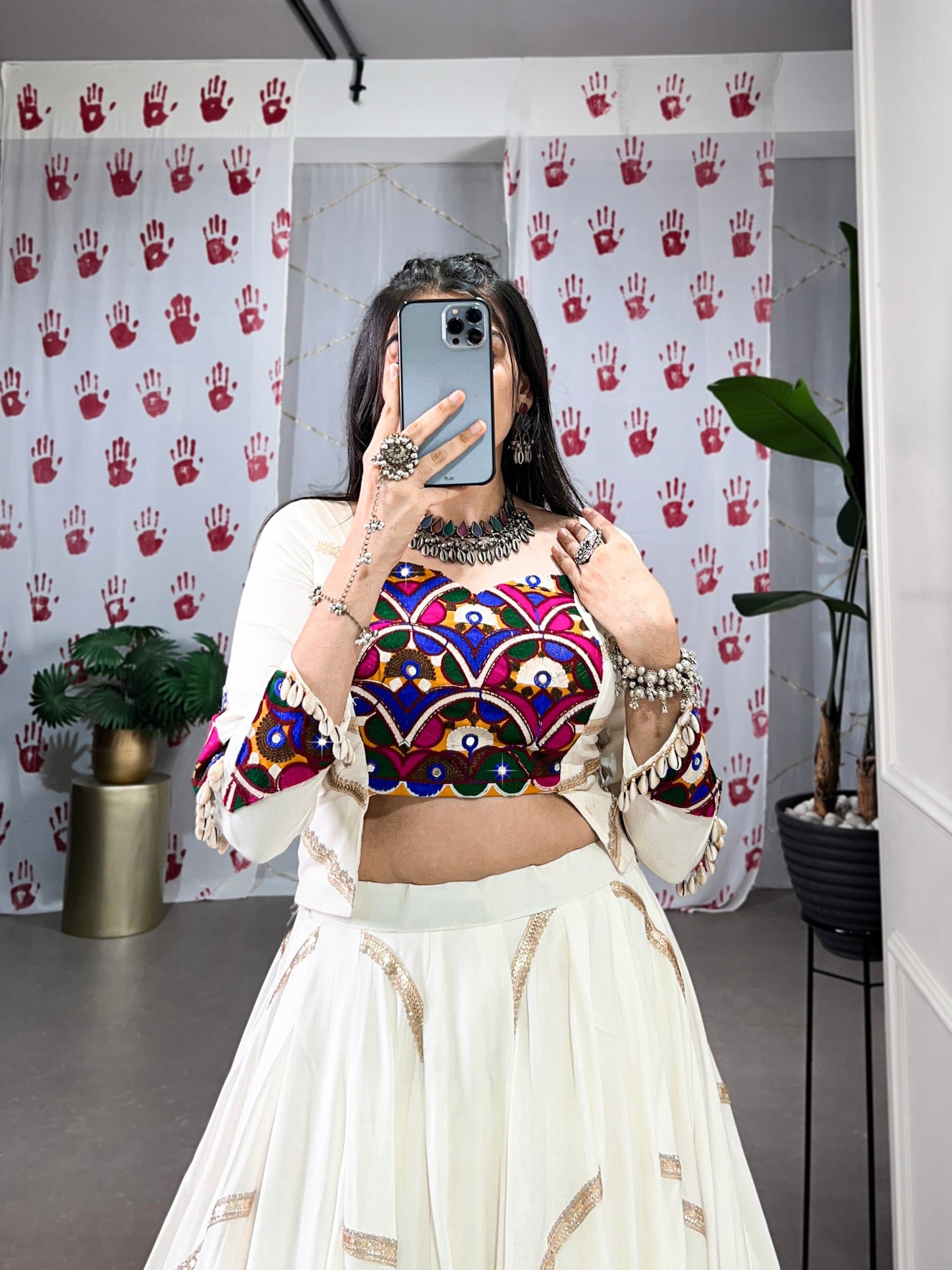 Spellbinding White Pure Rayon Sequins Lace Worked Navratri Lehenga Choli