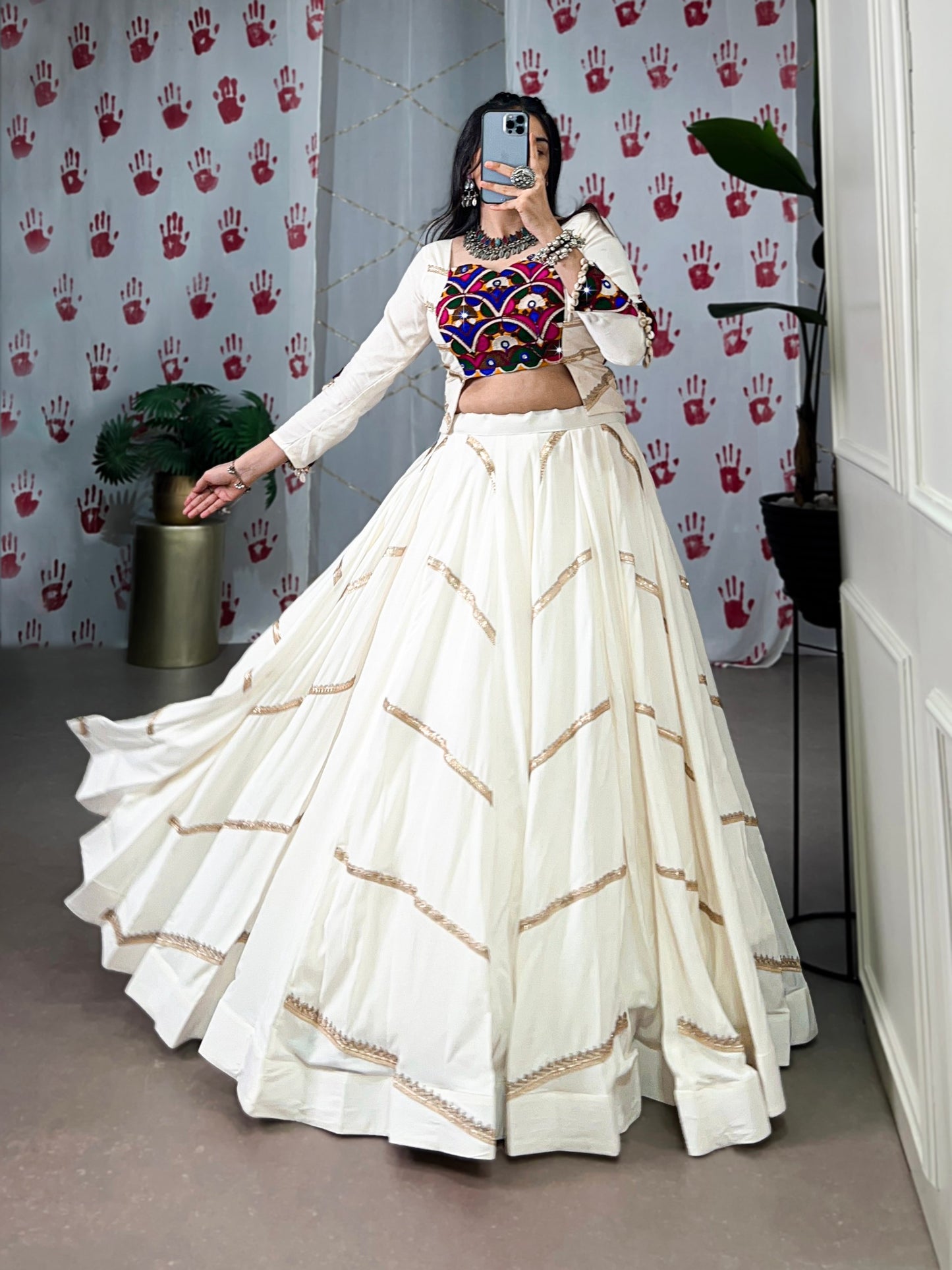Spellbinding White Pure Rayon Sequins Lace Worked Navratri Lehenga Choli