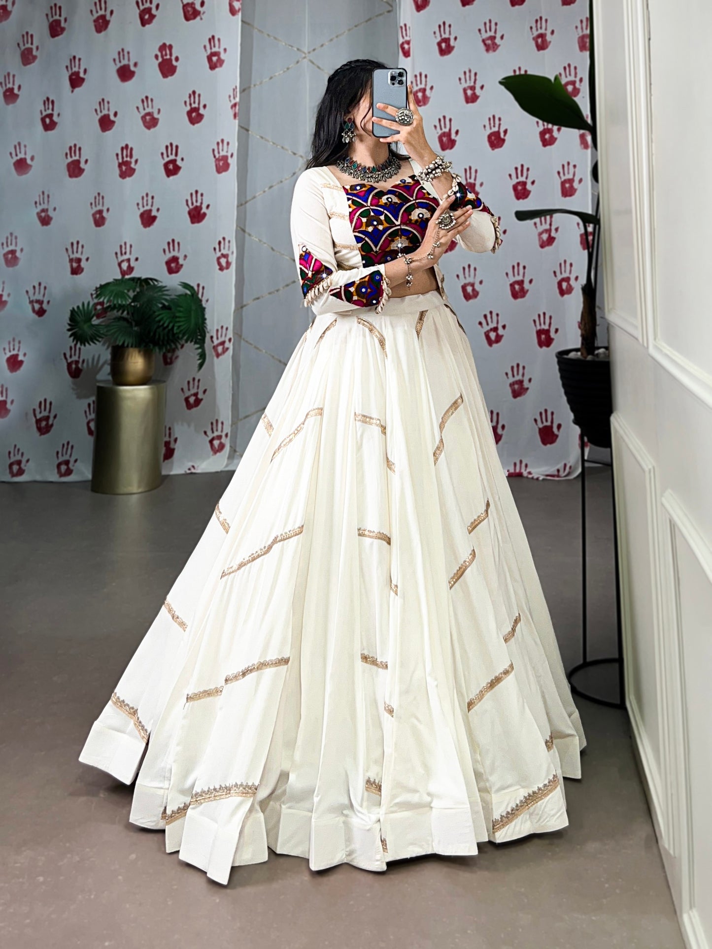 Spellbinding White Pure Rayon Sequins Lace Worked Navratri Lehenga Choli