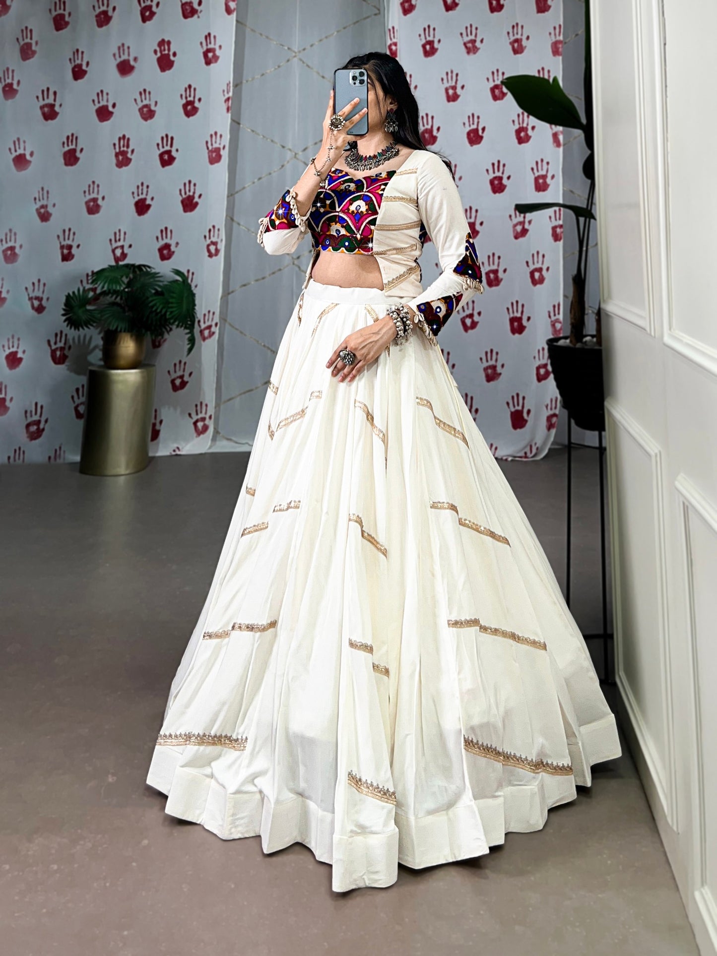 Spellbinding White Pure Rayon Sequins Lace Worked Navratri Lehenga Choli