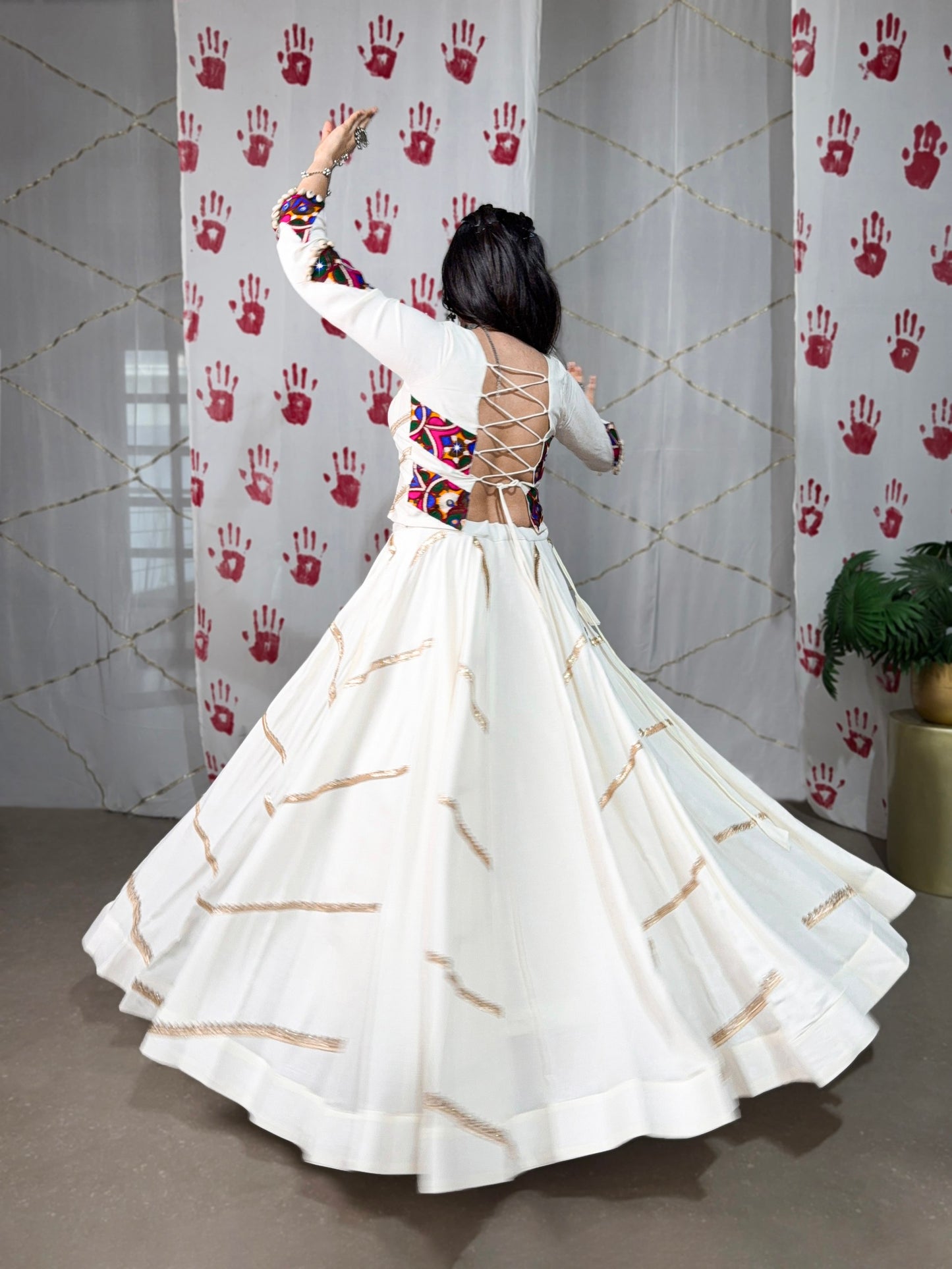Spellbinding White Pure Rayon Sequins Lace Worked Navratri Lehenga Choli