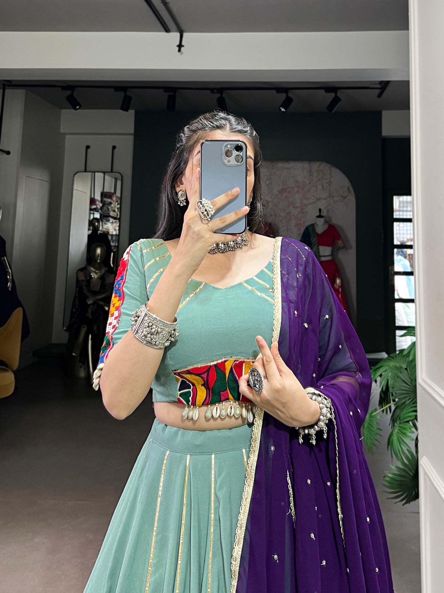 Graceful Pure Rayon Gota Patti Worked Navratri Wear Lehenga Choli