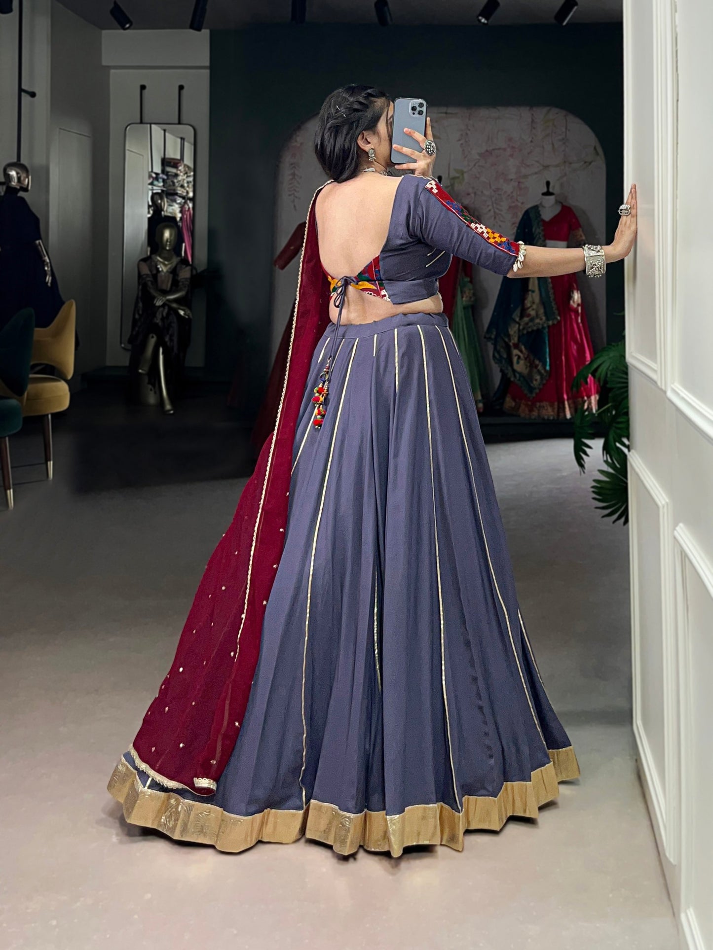 Graceful Pure Rayon Gota Patti Worked Navratri Wear Lehenga Choli