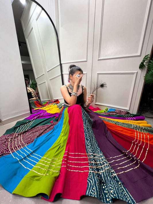 Elegant Multicolored Pure Rayon Printed Navratri Lehenga Choli