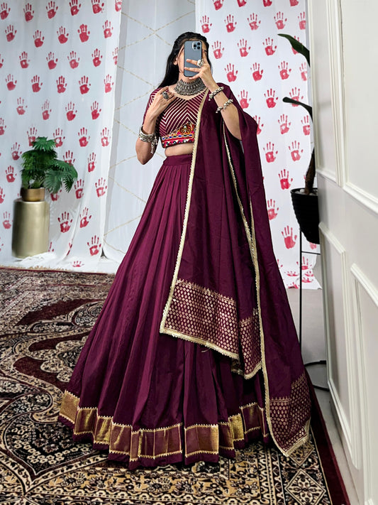 Graceful Pure Chanderi Zari Weaving Worked Lehenga Choli