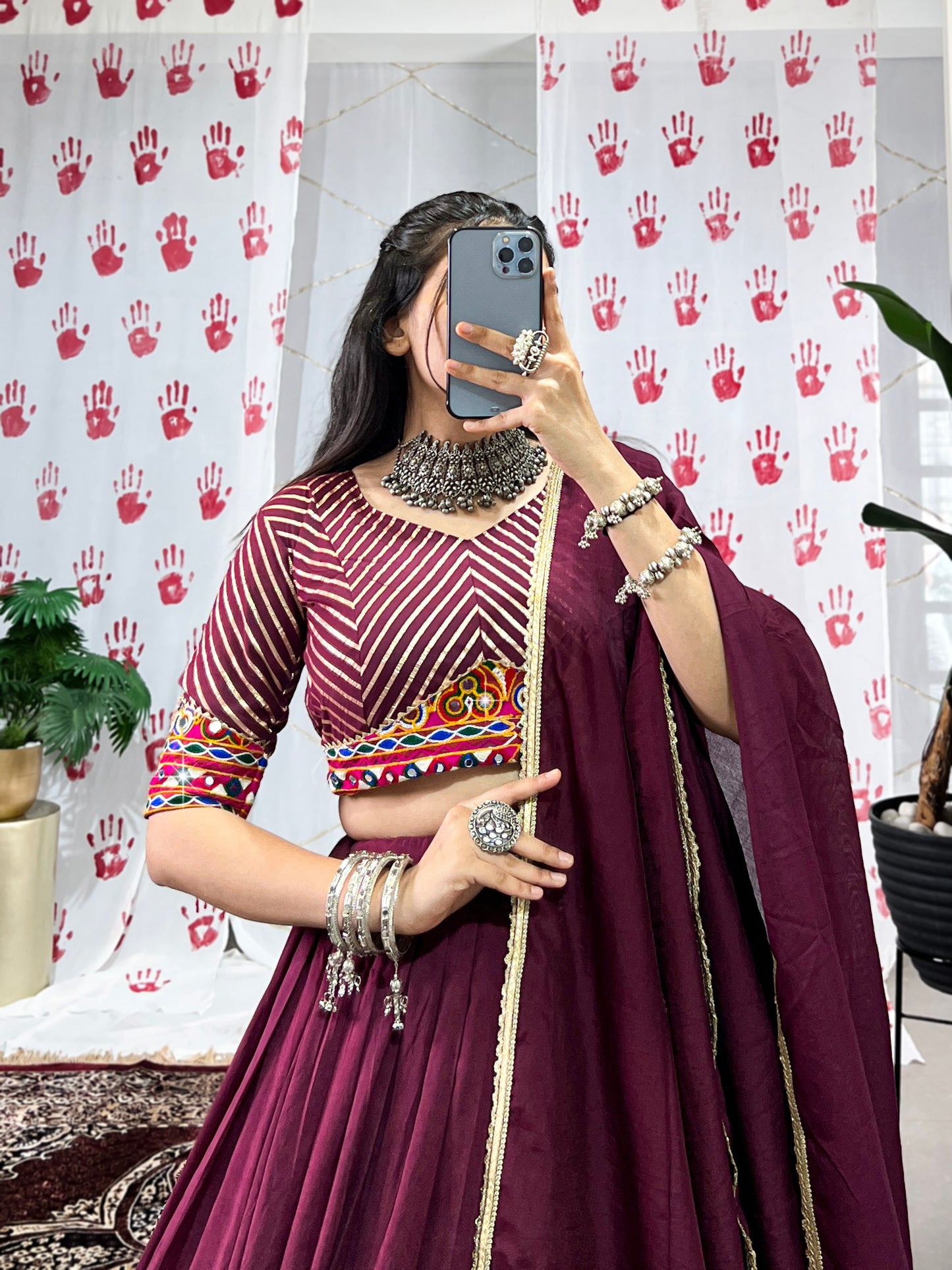 Graceful Pure Chanderi Zari Weaving Worked Lehenga Choli
