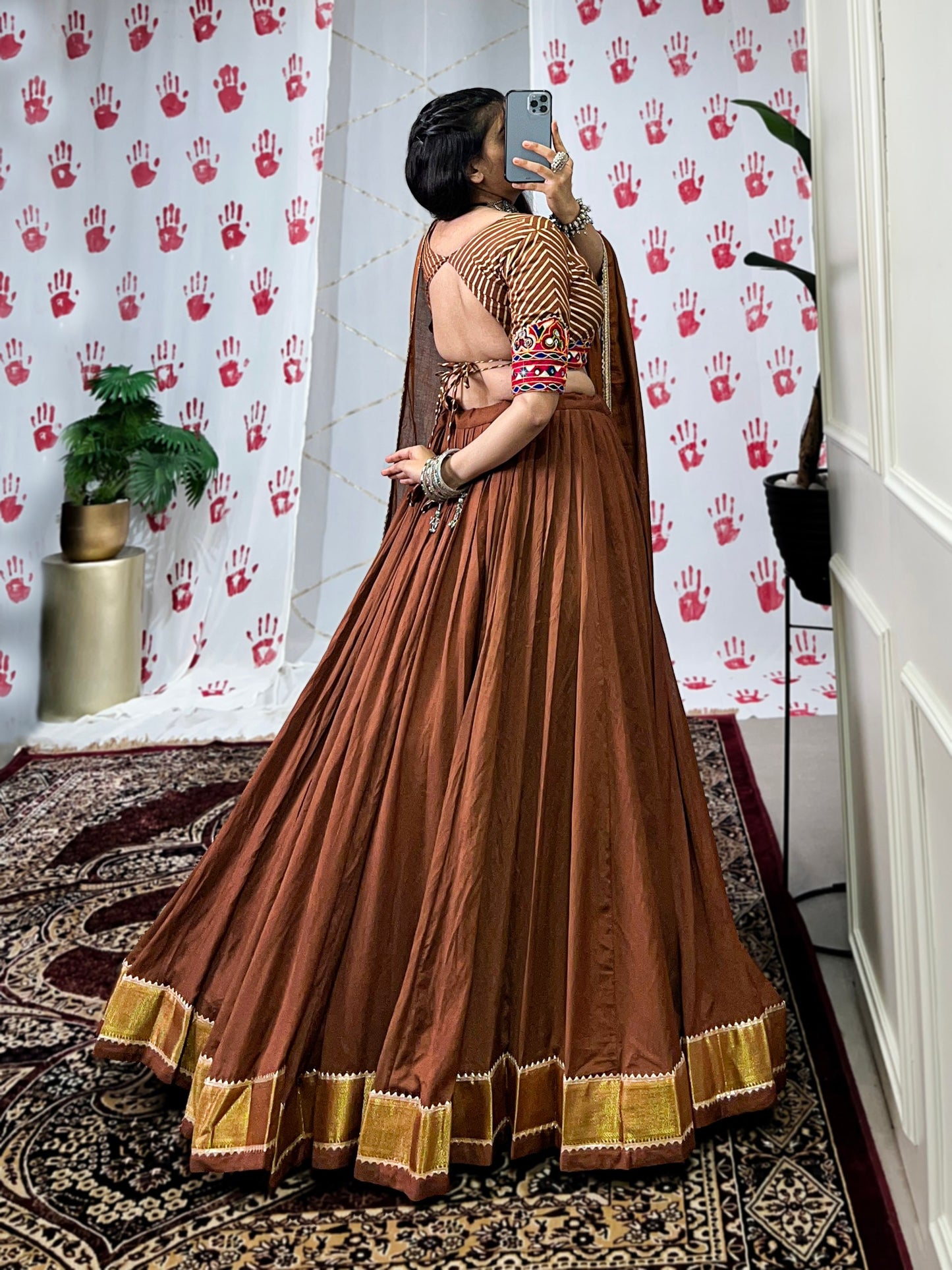Graceful Pure Chanderi Zari Weaving Worked Lehenga Choli
