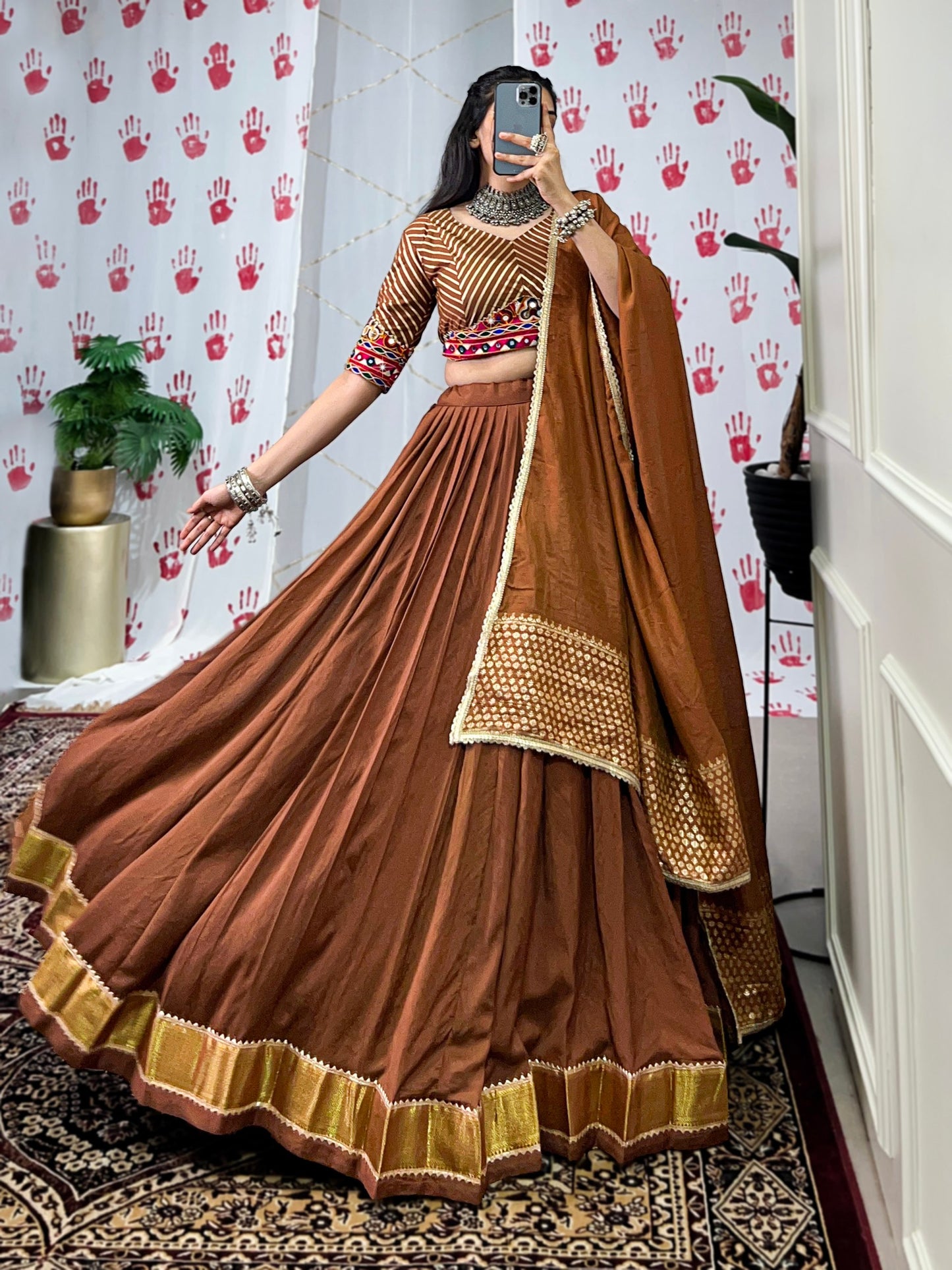 Graceful Pure Chanderi Zari Weaving Worked Lehenga Choli