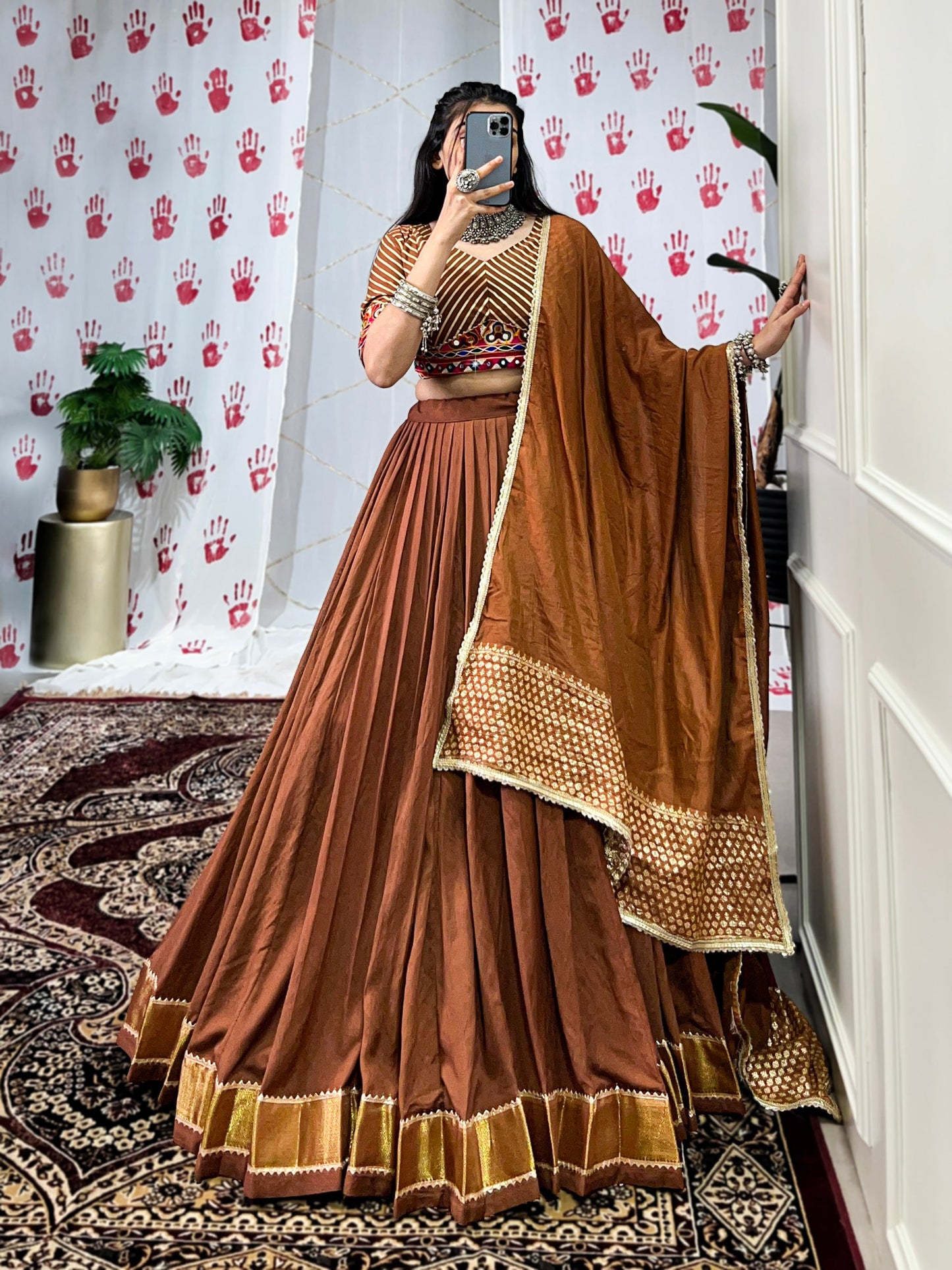 Graceful Pure Chanderi Zari Weaving Worked Lehenga Choli