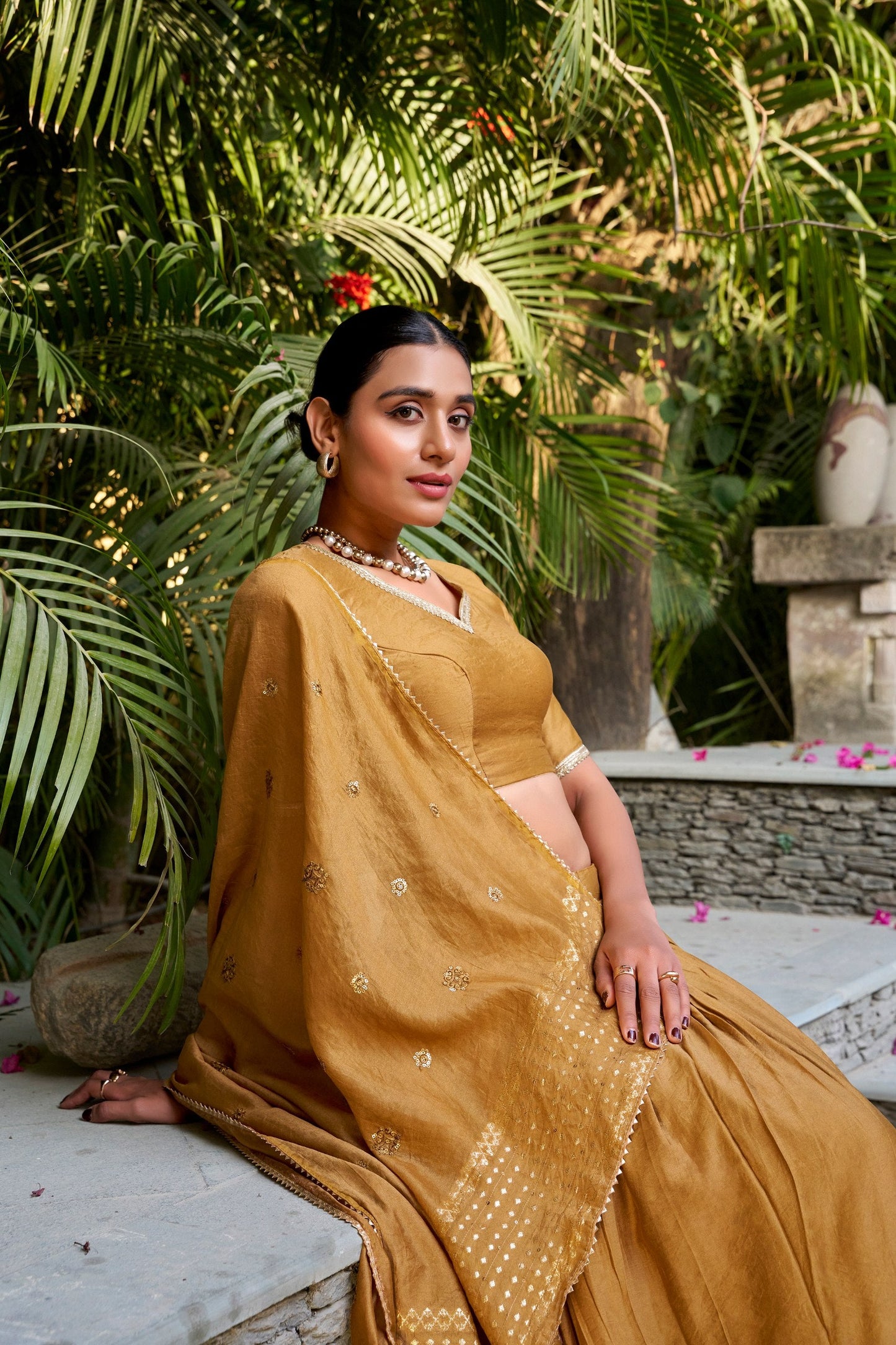 Resplendent Pure Chanderi Silk Zari Weaving Worked Lehenga Choli