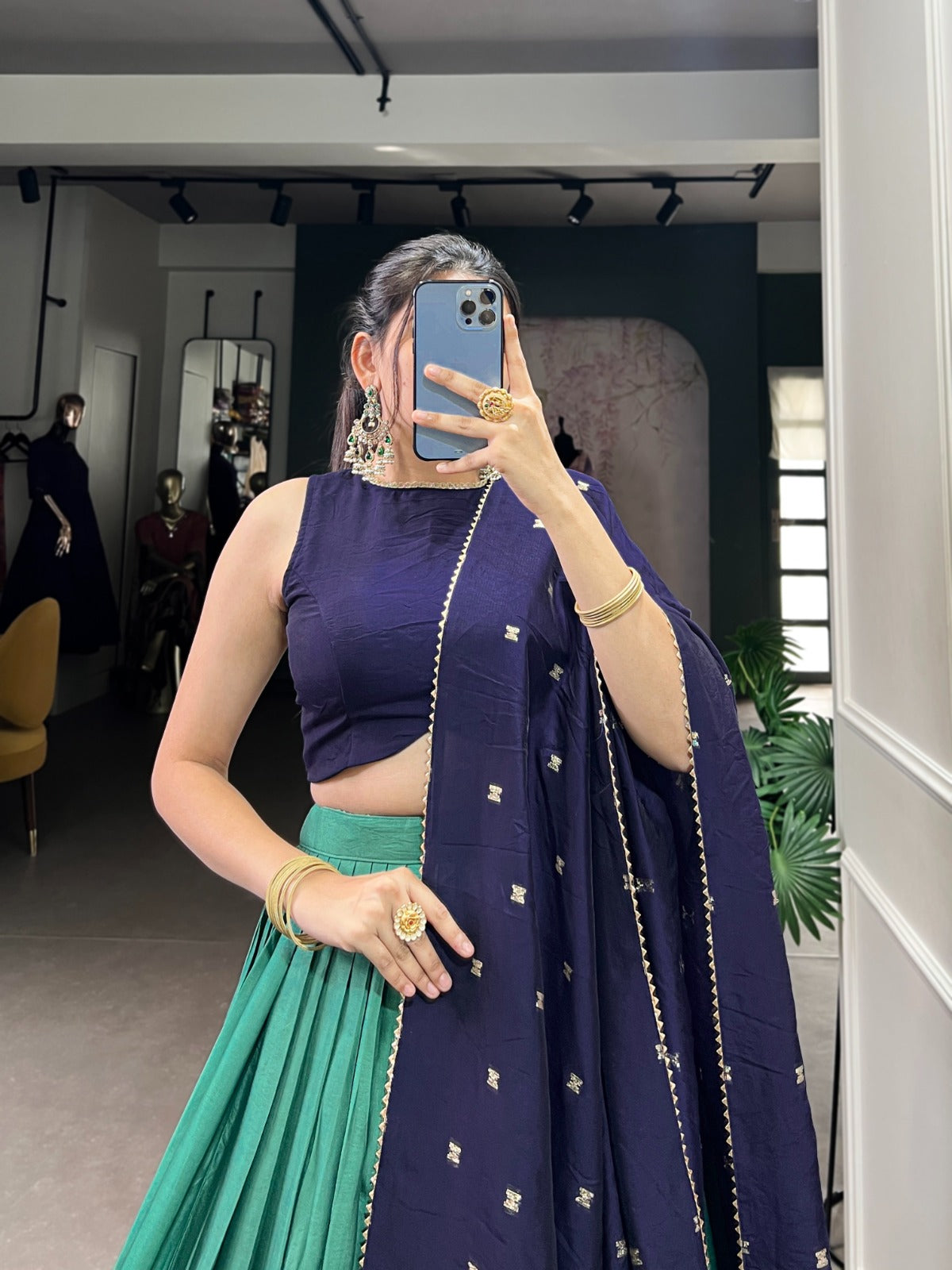 Amazing Pure Chanderi Zari Weaving Border Worked Lehenga Choli
