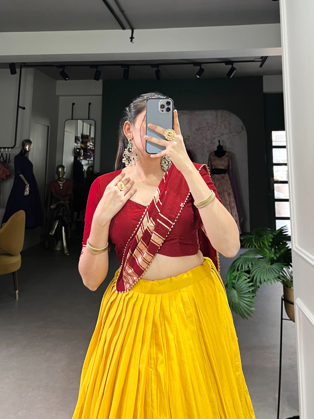 Amazing Pure Chanderi Zari Weaving Border Worked Lehenga Choli