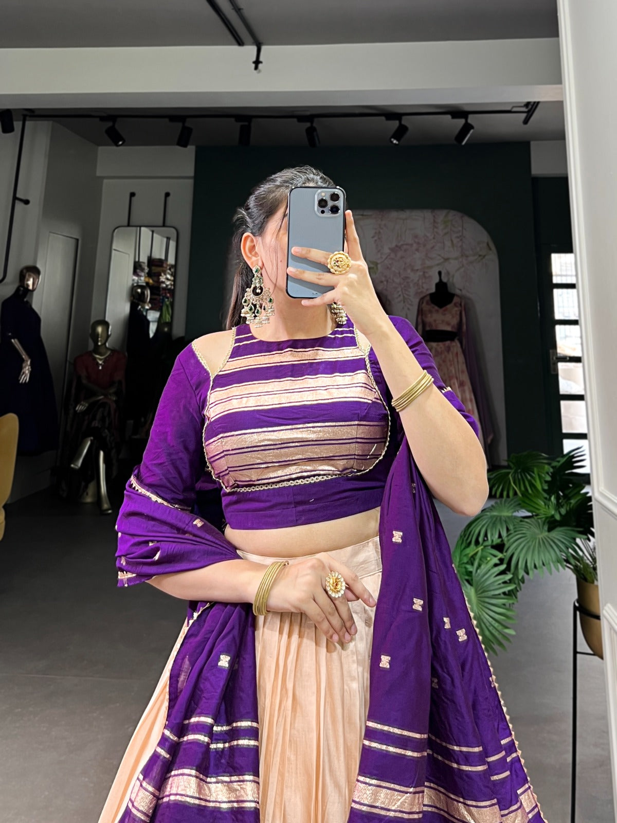 Amazing Pure Chanderi Zari Weaving Border Worked Lehenga Choli