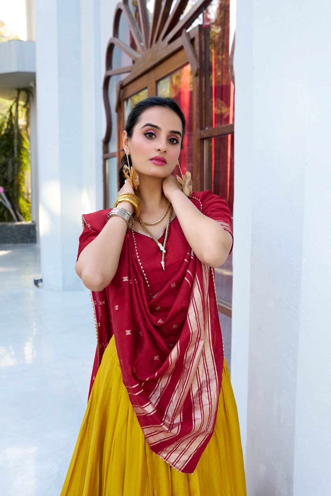 Amazing Pure Chanderi Zari Weaving Border Worked Lehenga Choli