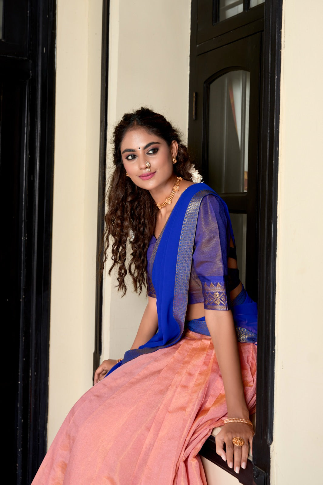 Stunning Kanchipuram Silk Zari Weaving Worked Lehenga Choli - Ethnicwish
