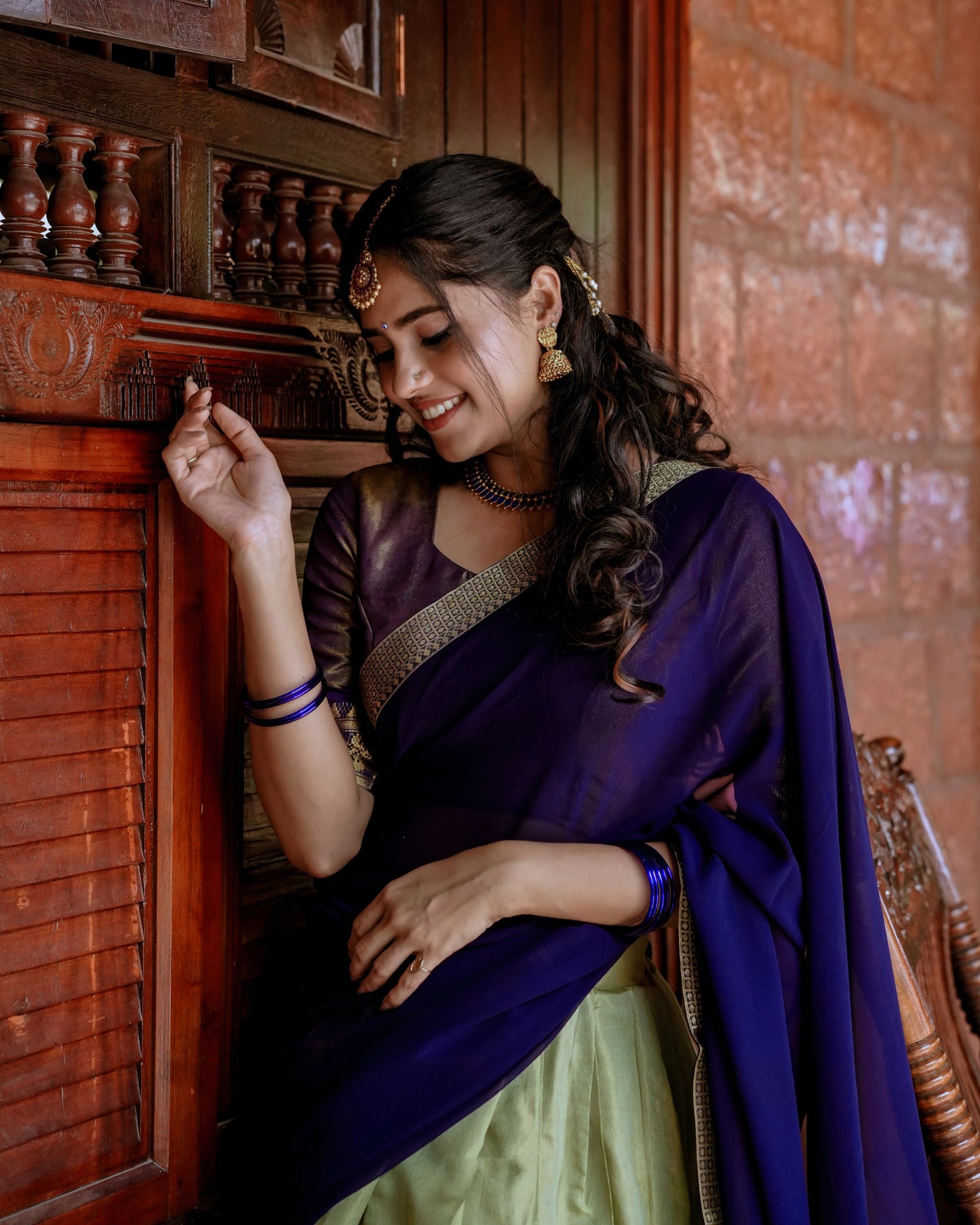 Stunning Pista Green Kanchipuram Silk Zari Weaving Worked Lehenga Choli