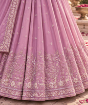 Lavender Mirror Embroidered Lehenga