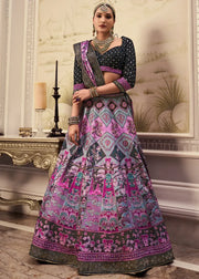 Lavender Pink Banarasi Silk Lehenga Choli with Elegant Zari Weaving