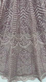 Lavender Net Zari Sequin Handwork Bridal Lehenga Choli