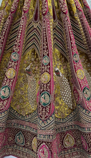 Maroon Velvet Patchwork Zari Bridal Lehenga Choli with Double Dupatta
