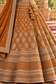 Mustard Buti Panel Sequin Lehenga Set