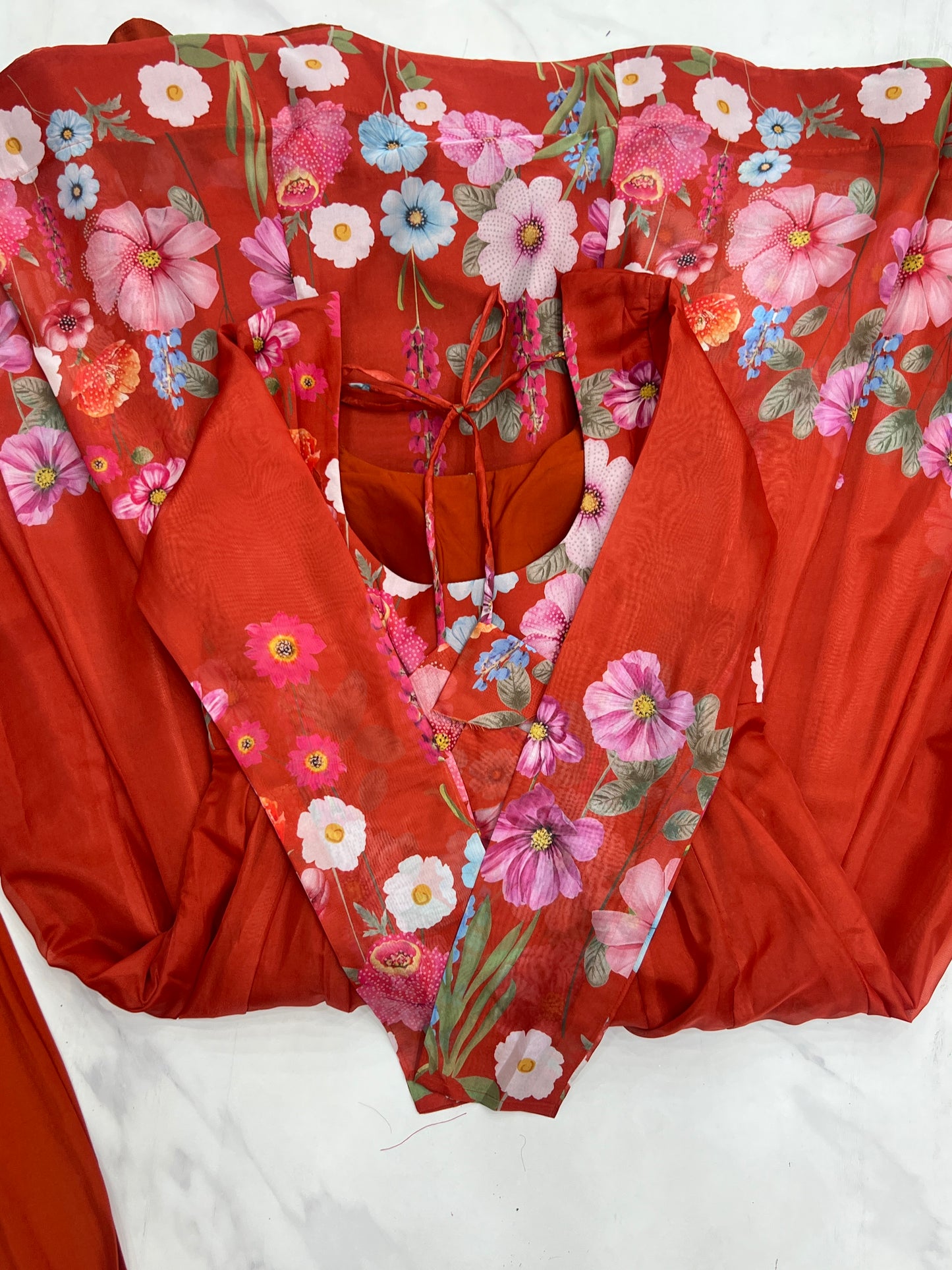 Breathtaking Organza Silk Floral Printed Designer Anarkali Pant Suit