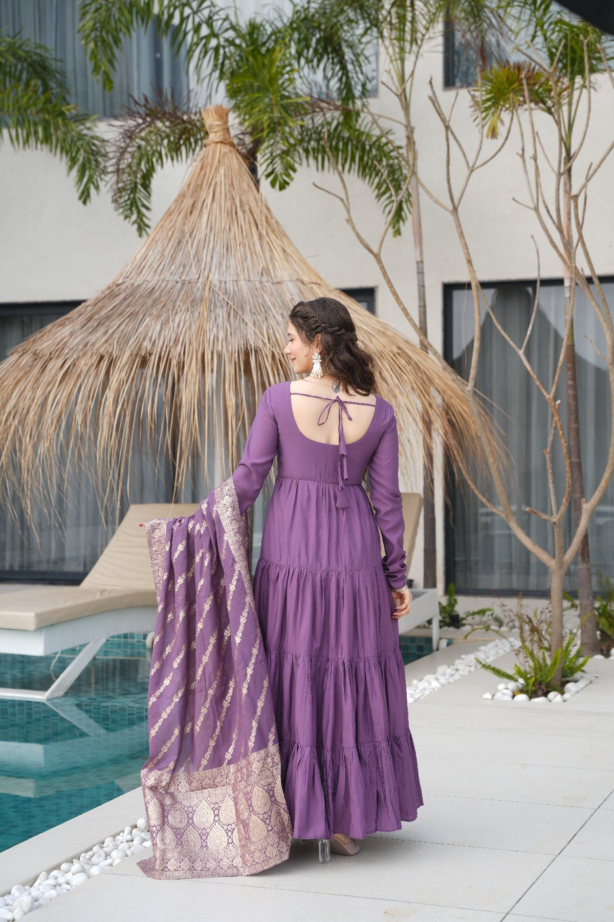 Appealing Pure Roman Silk Fully Stitched Anarkali Pant Suit
