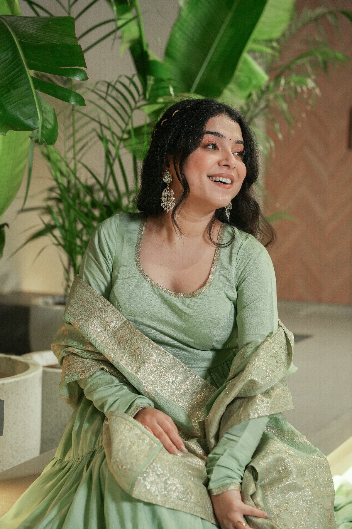 Appealing Pure Roman Silk Fully Stitched Anarkali Pant Suit