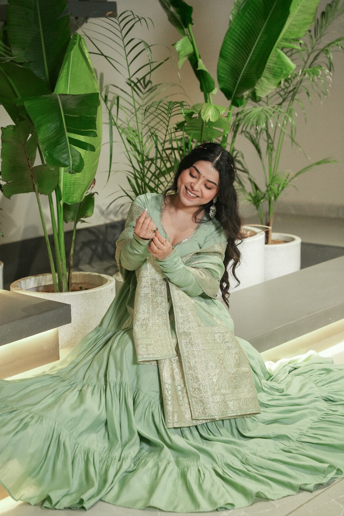 Appealing Pure Roman Silk Fully Stitched Anarkali Pant Suit