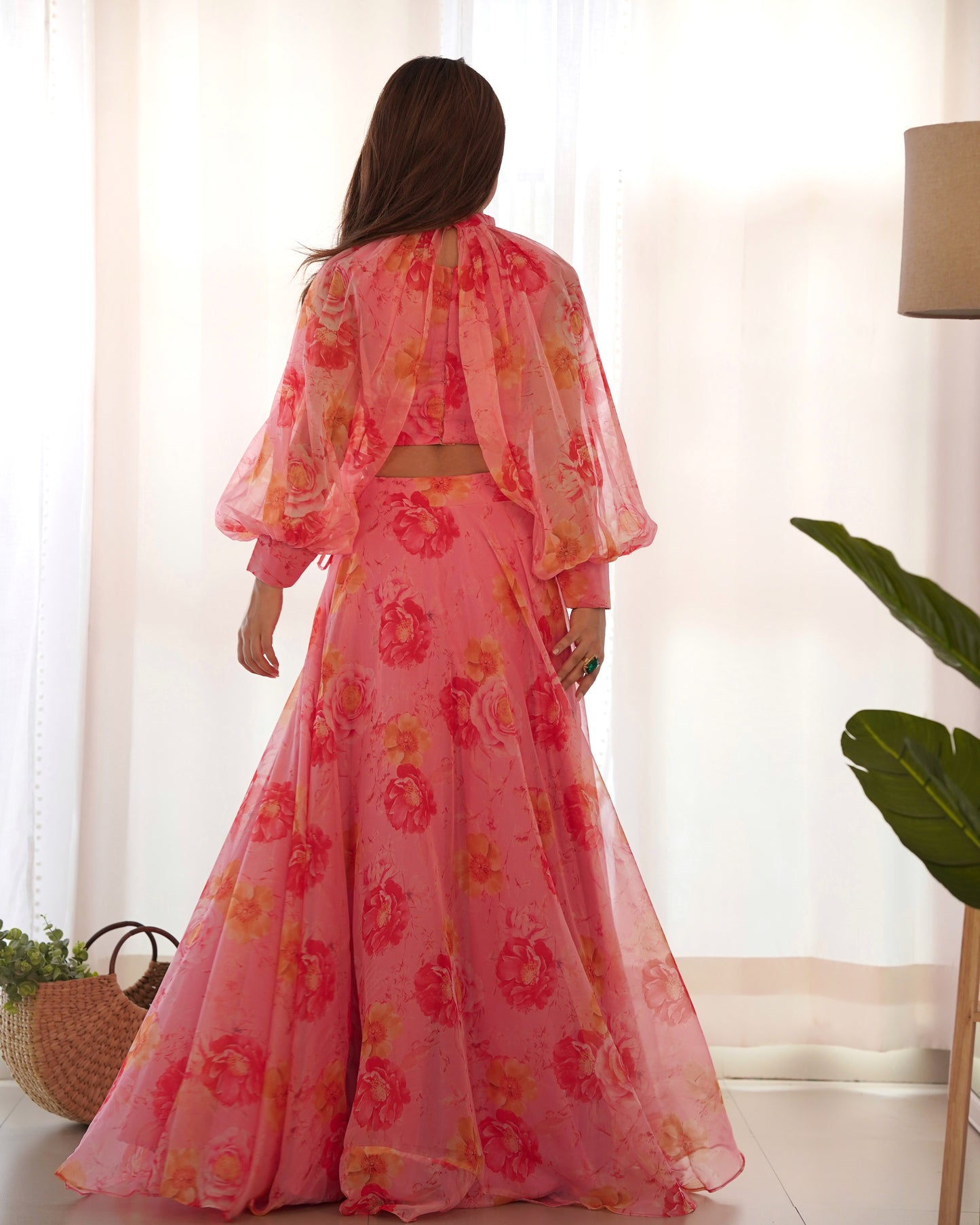 Floral Tabby Organza Silk Lehenga Choli – Elegance in Every Detail