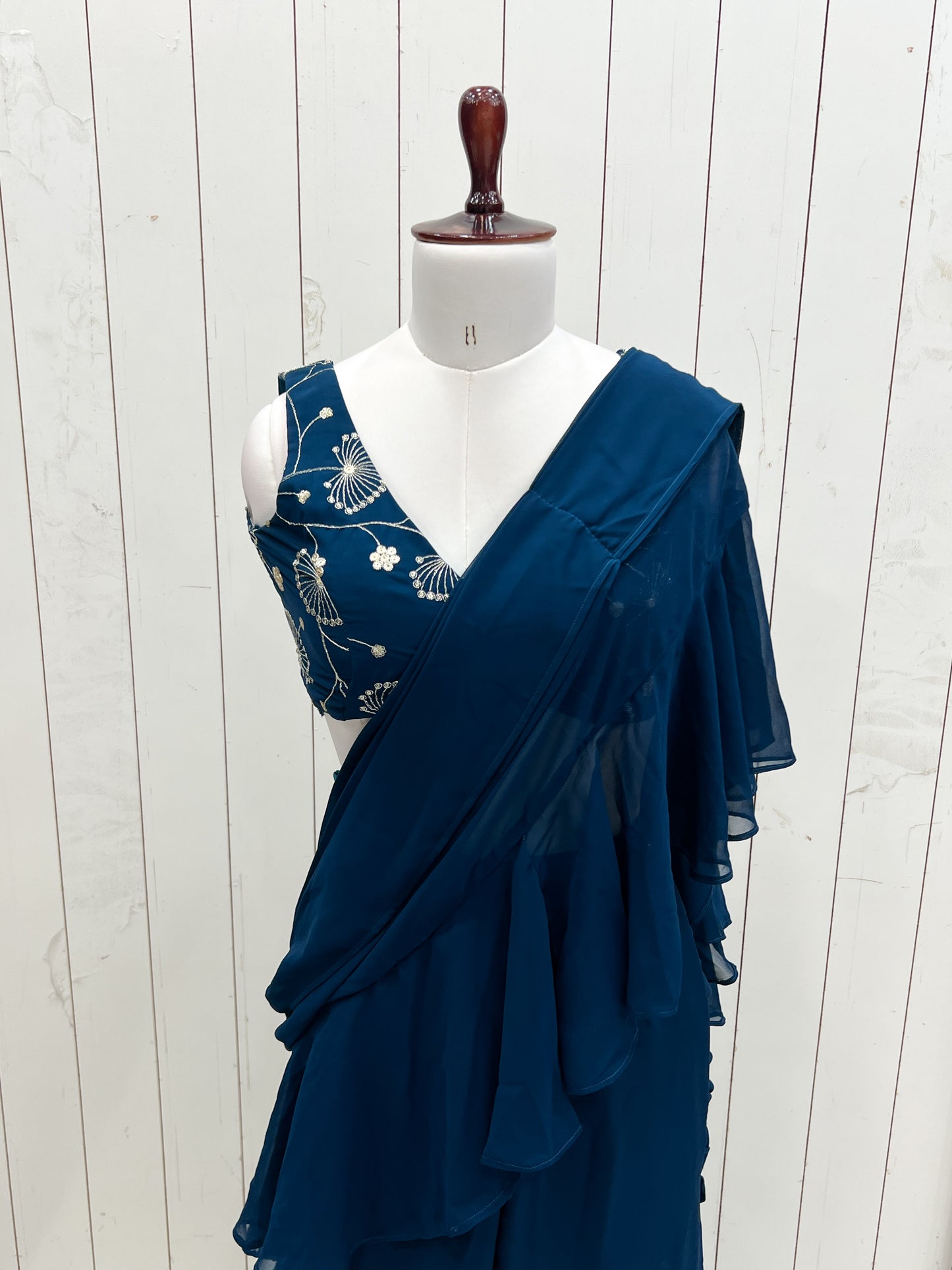 Designer Sharara Saree in Pure Faux Georgette – Fully Stitched & Ready to Wear