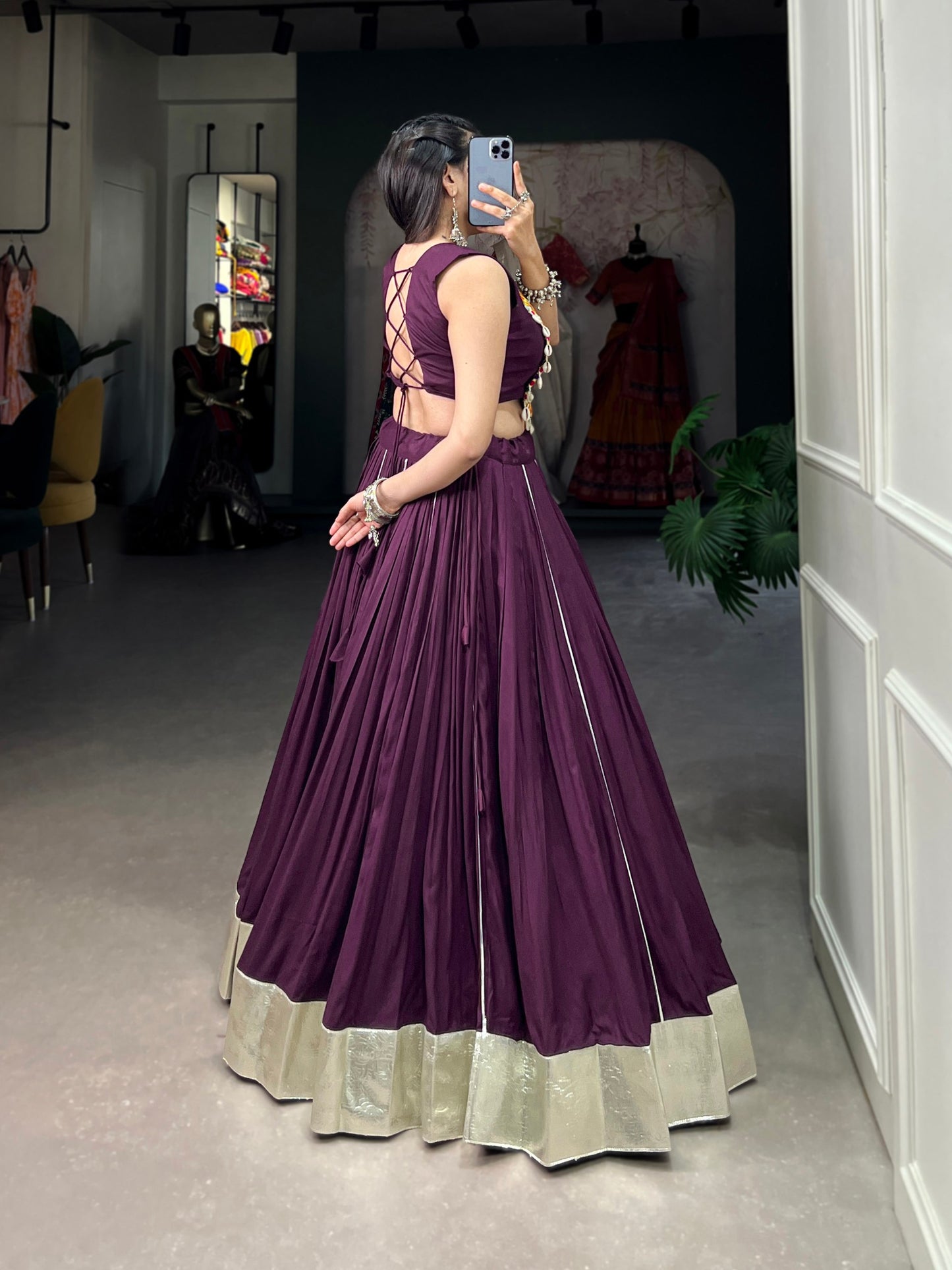 Mesmerizing Rayon Navratri Special Stitched Lehenga Choli Set