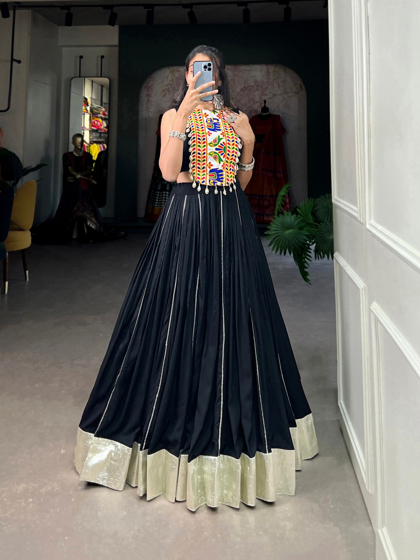 Mesmerizing Rayon Navratri Special Stitched Lehenga Choli Set
