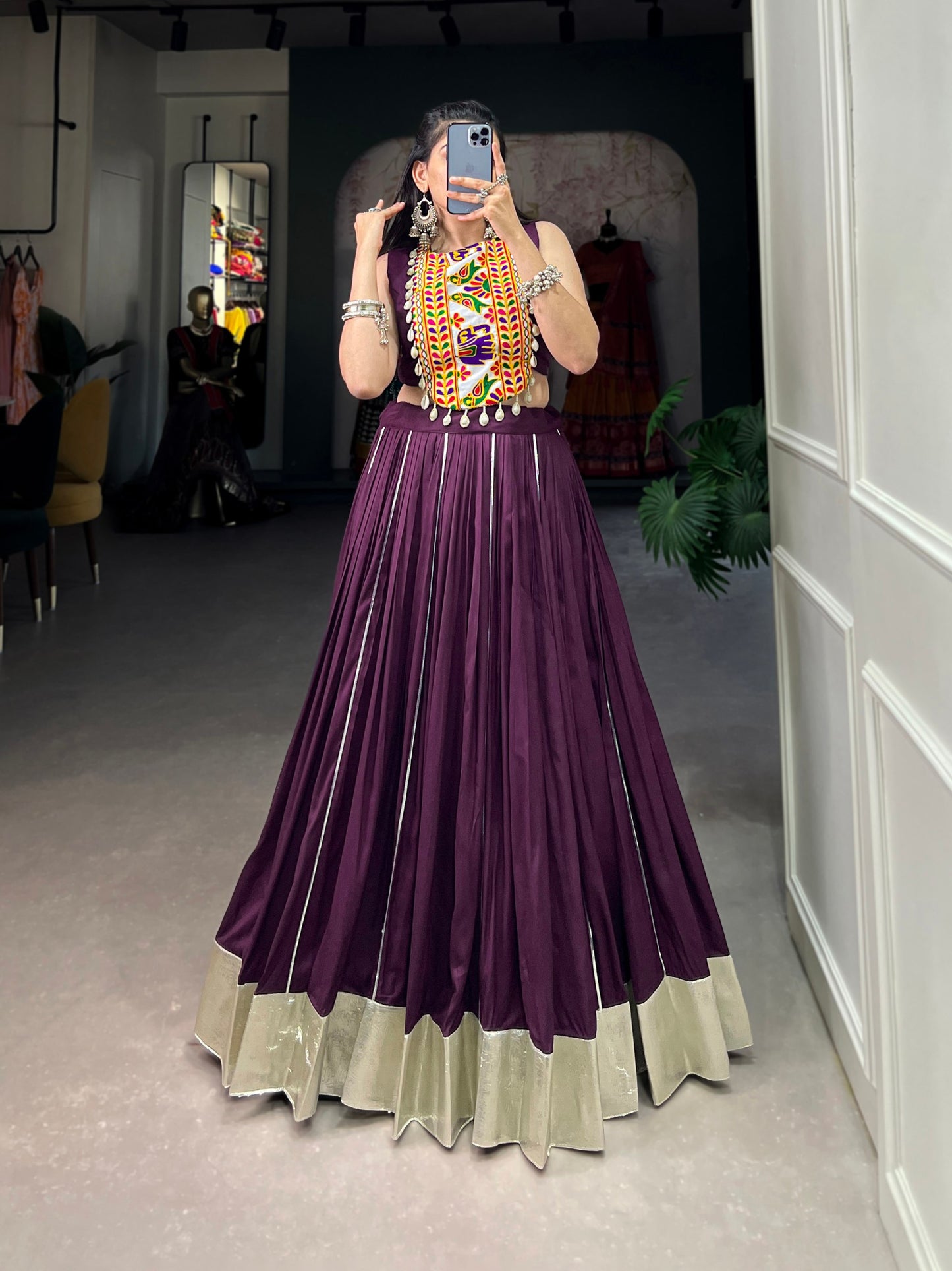 Mesmerizing Rayon Navratri Special Stitched Lehenga Choli Set