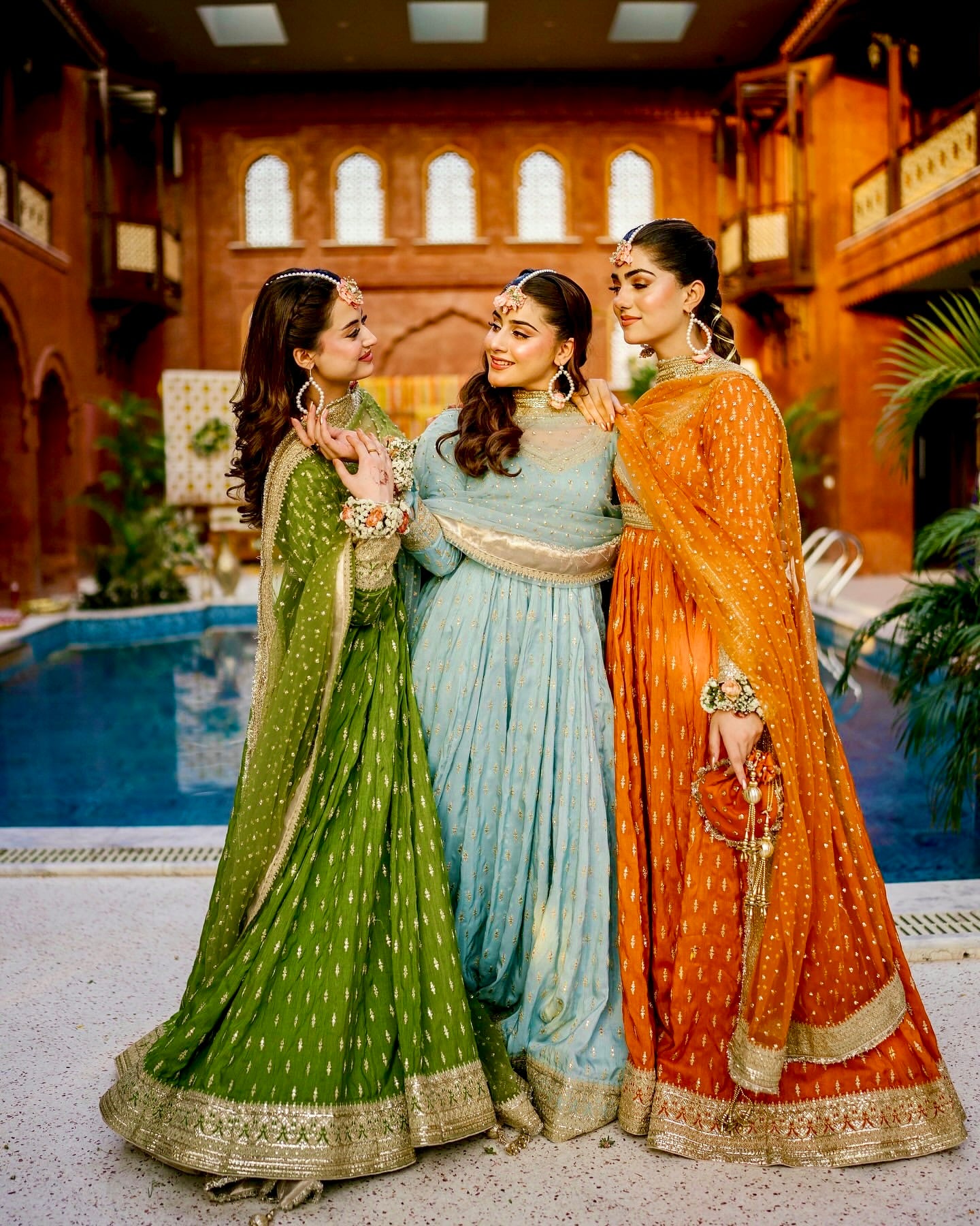 Elegant Chinon Silk Embroidered Anarkali Pant Set – Fully Stitched & Ready to Wear